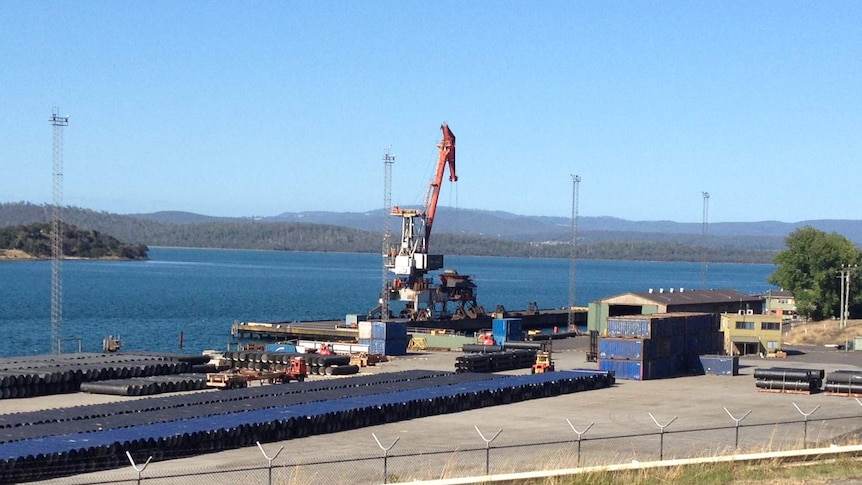 Wharf at Bell Bay port, northern Tasmania