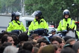 Police monitor Occupy protesters in Melbourne