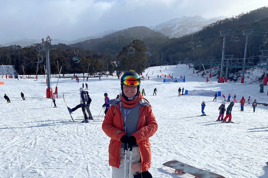 Ngarigo woman, Professor Jakelin Troy, skiing in Thredbo.