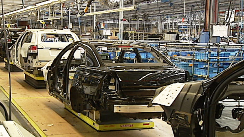 A car production line at the Holden Elizabeth plant in Adelaide (ABC News)