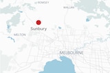 A map showing Melbourne and Sunbury