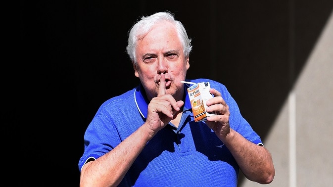 Clive Palmer leaves court with a sweet drink