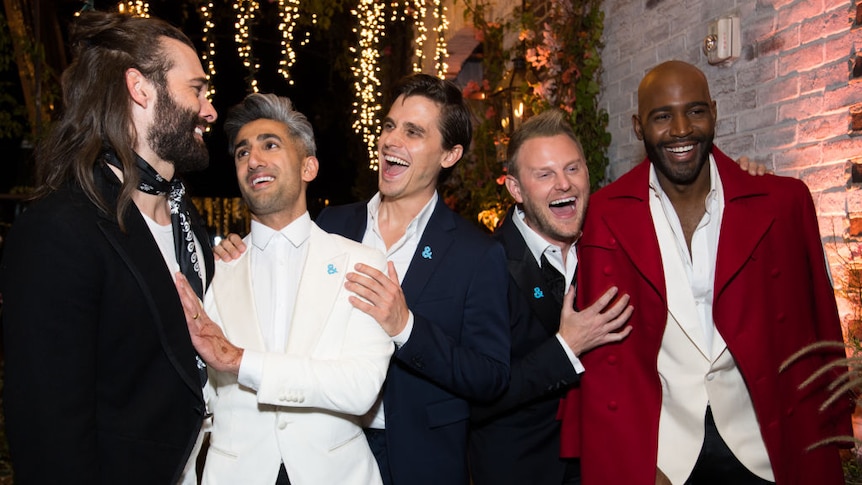 Jonathan Van Ness, Tan France, Antoni Porowski, Bobby Berk, and Karamo Brown attend the after party for the premiere of Netflix's 'Queer Eye'