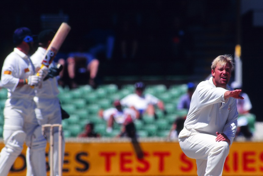 Shane Warne appeals for a wicket during a Test match