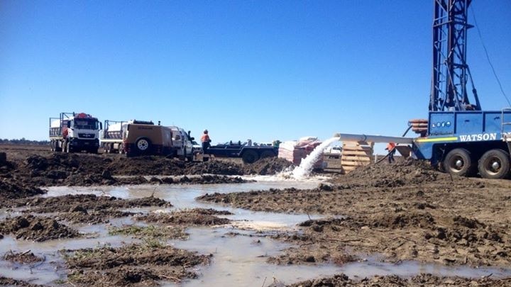 Water has been drawn from the first production bore drilled on the bed of Lake Menindee.