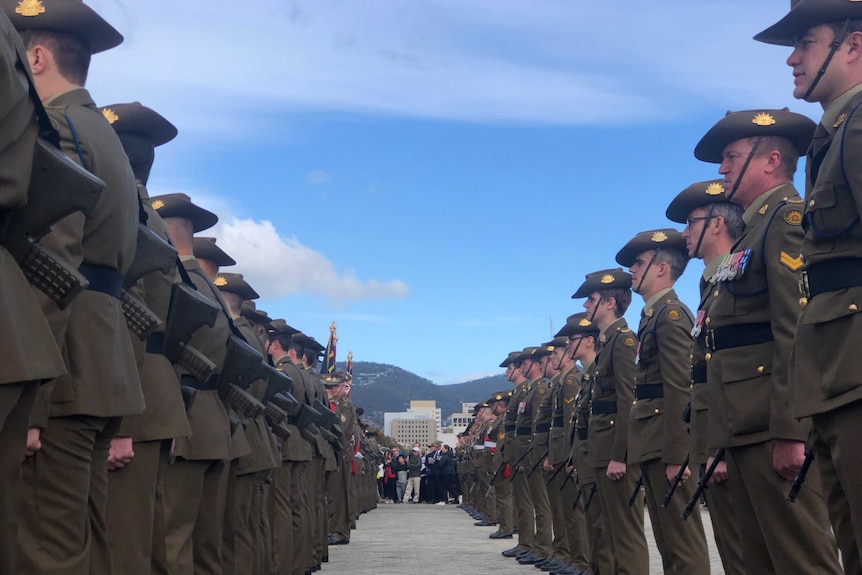 Anzac Day celebrations in Hobart.