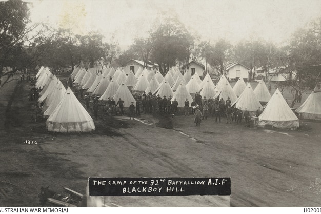 Black and white pic of tents