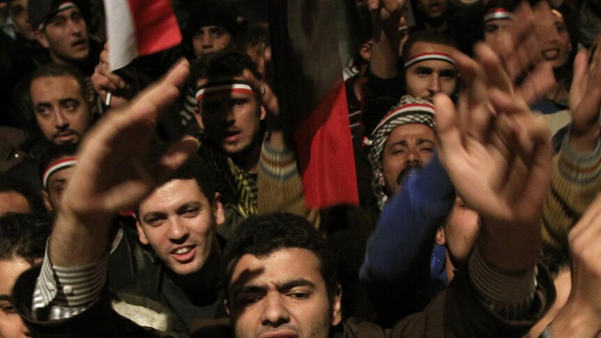 The jubilant expectation of protesters gathered in Tahrir Square quickly turned to anger.