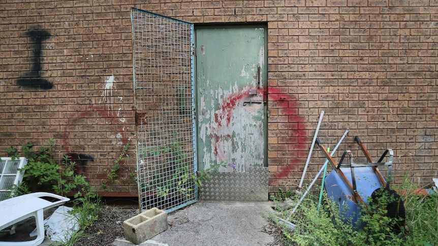 A door with graffiti on it