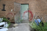 A door with graffiti on it