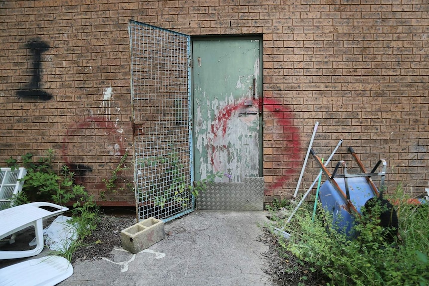 A door with graffiti on it