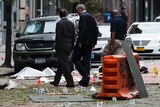 New York Mayor Bill de Blasio and New York Governor Andrew Cuomo tour the site of the explosion.