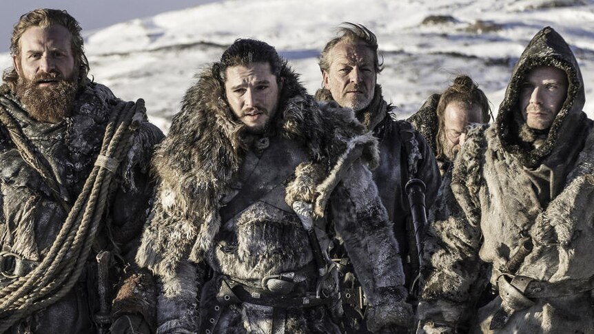 Game of Thrones characters Jon Snow, Iain Glen, Tormund and more in the frozen North.