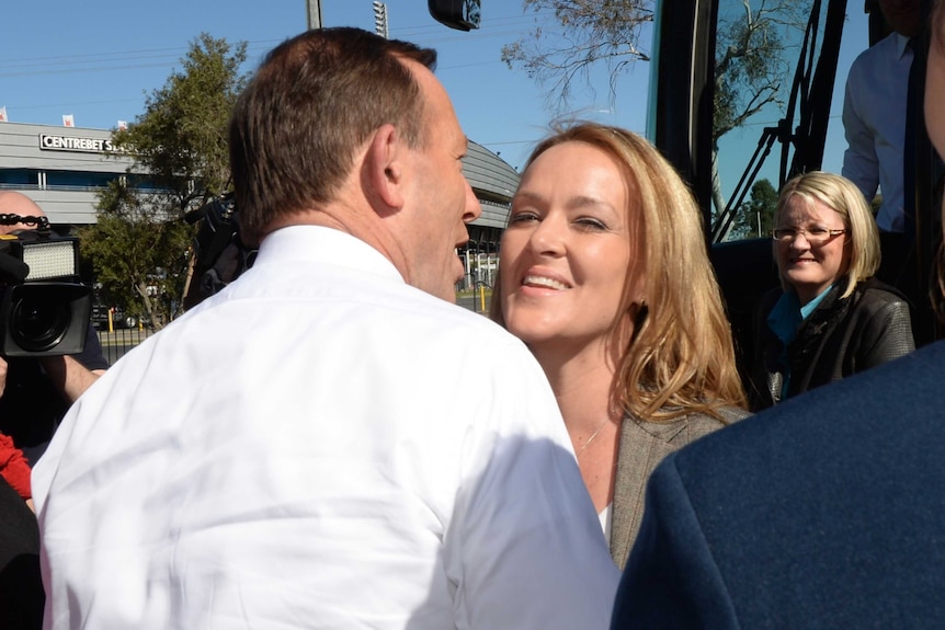 Tony Abbott with Liberal candidate Fiona Scott