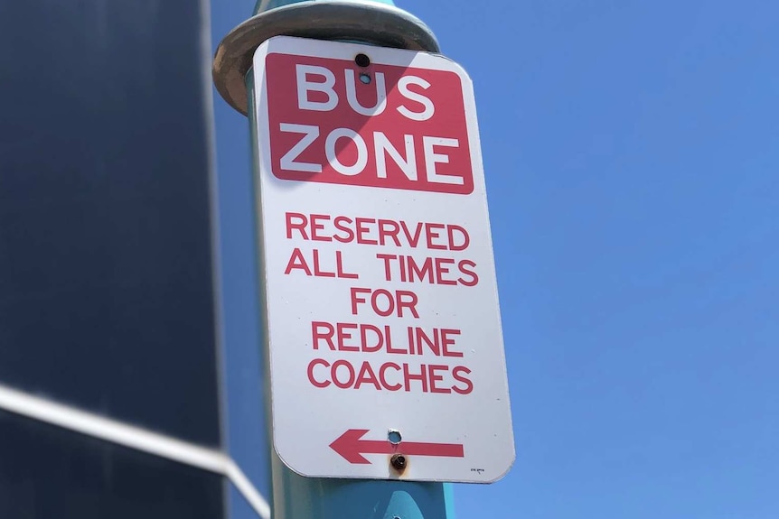 Signage for bus stop.