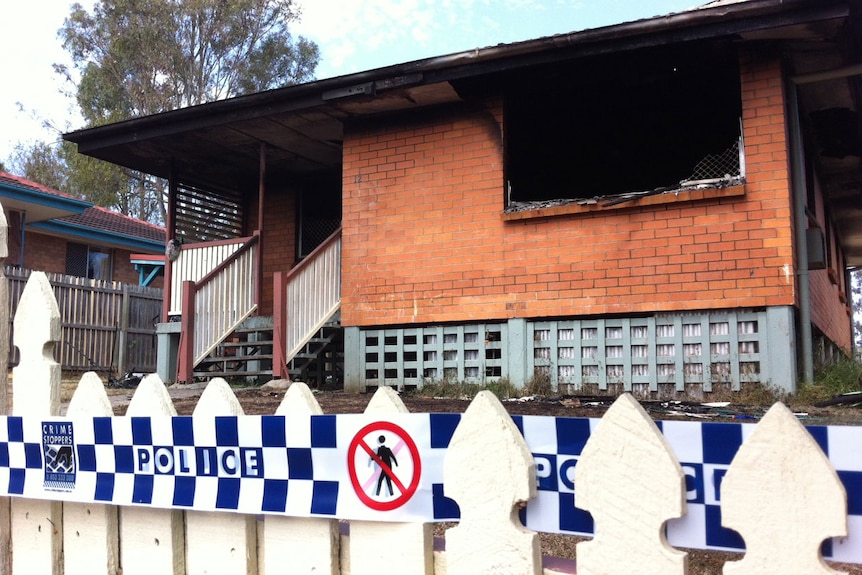 Fire destroys a brick house at Riverview at Ipswich, west of Brisbane on October 9, 2012