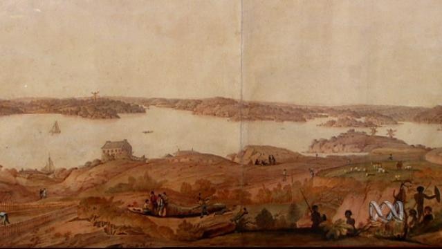 Old painting of Sydney Harbour