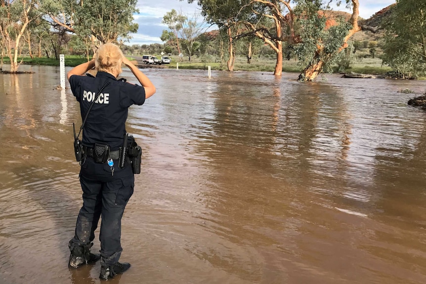 A police officer at Hugh River in the NT