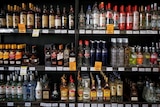 Shelves of alcohol in a bottle shop