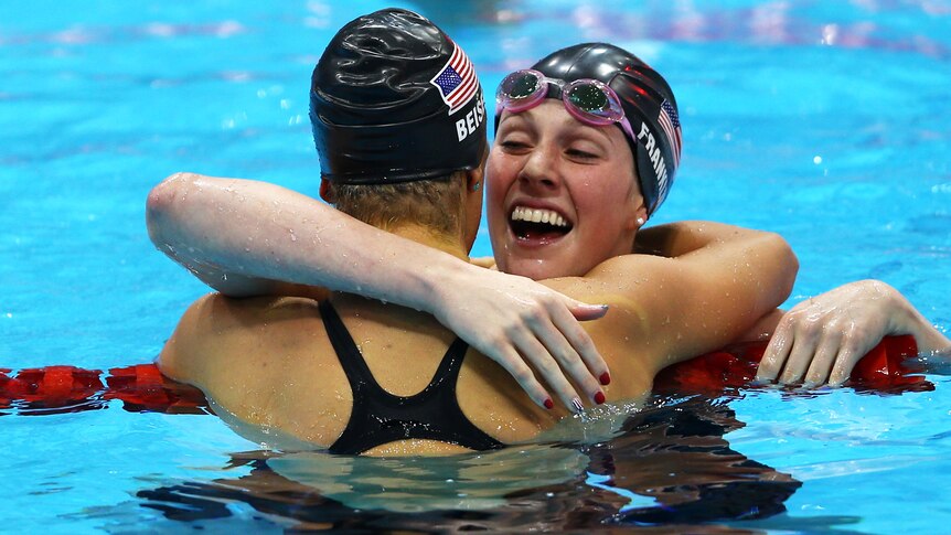 America, led by three golds apiece for Missy Franklin (pictured) and Michael Phelps, has comprehensively battered Australia at the Aquatics Centre.