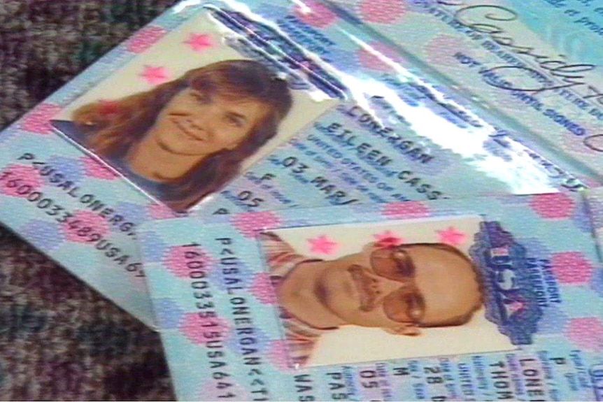 tv still of the IDs of Tom and Eileen Lonergan in 1998