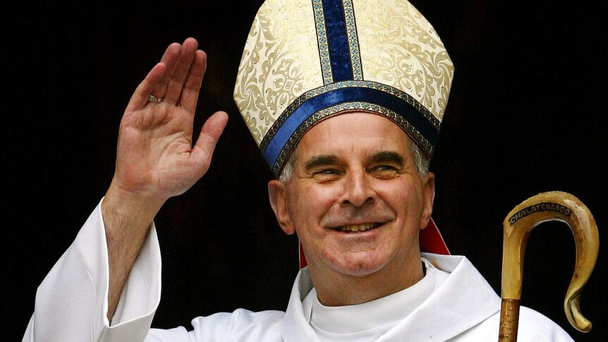 Archbishop of St Andrews and Edinburgh Keith O'Brien waves after mass at St Mary's Cathedral in Edinburgh.