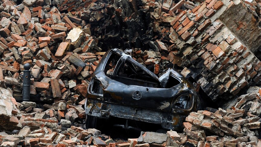 Car crushed in Italy earthquake