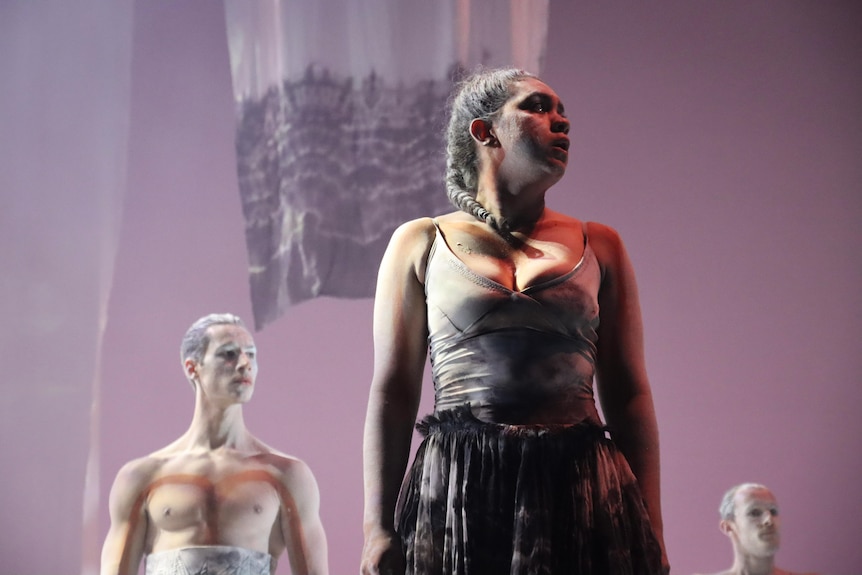 Portrait of a female dancer during a performance.