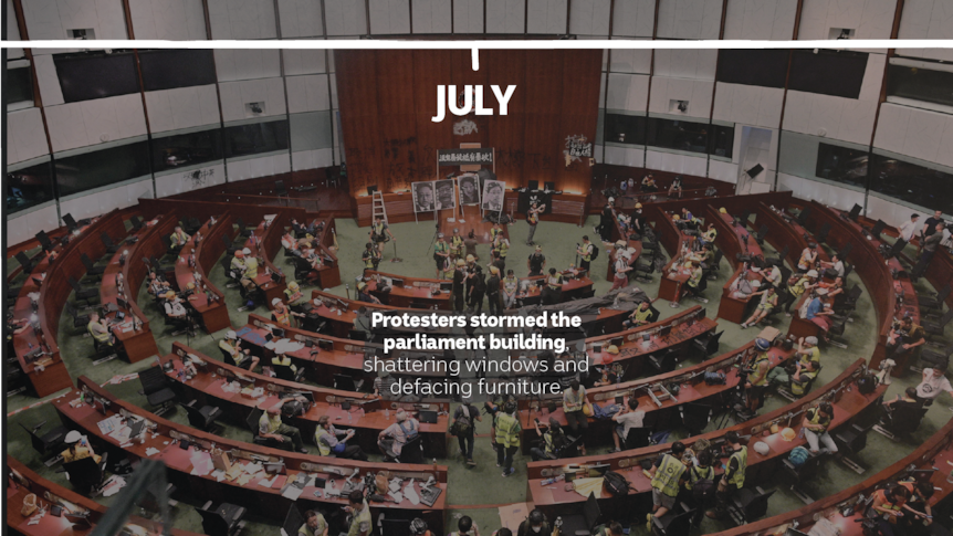 July: Protesters stormed the Parliament building.