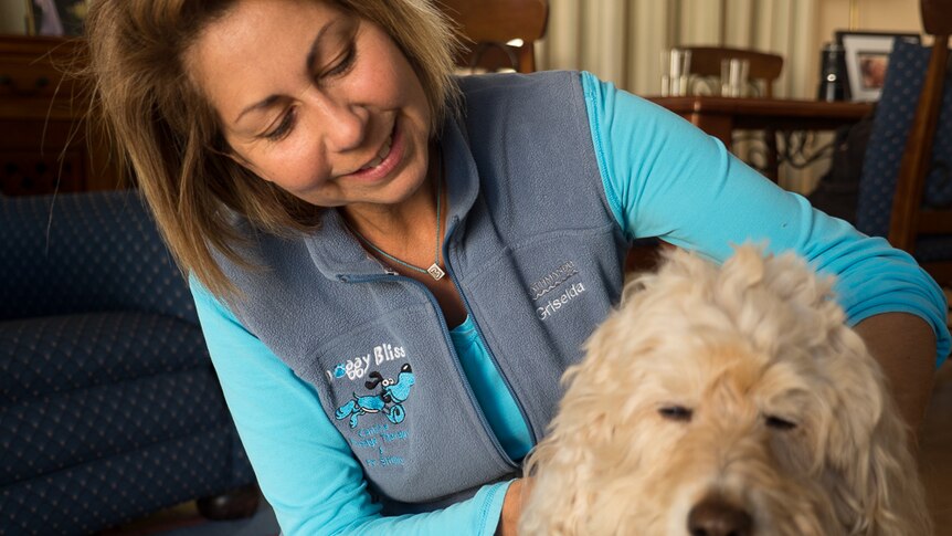 Griselda Nelson works on Barleys neck.