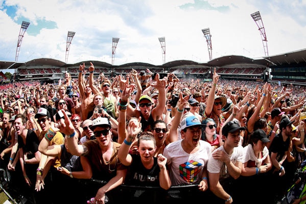 Music fans at Gold Coast Big Day Out