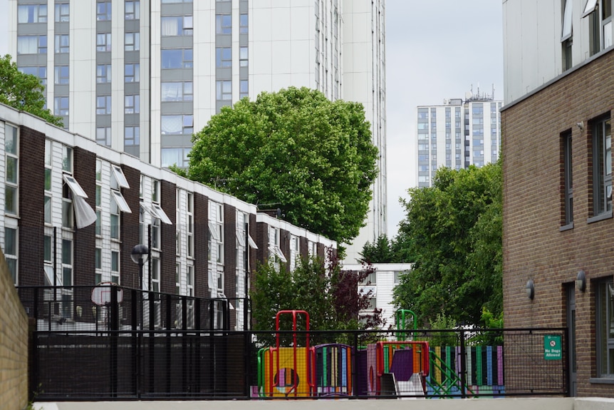 Playground near London housing estate