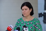 NT Health Minister Natasha Fyles speaking at a press conference in NT Parliament House.