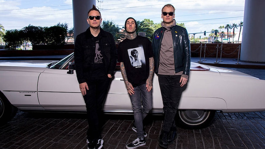 A promo shot of Blink-182 for their 2018 Las Vegas Residency