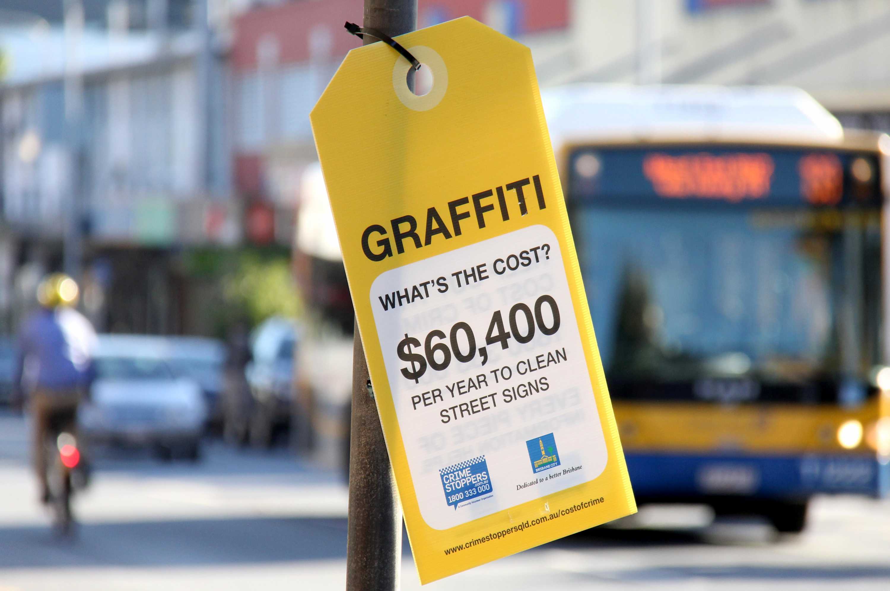 Graffiti cleanup costs in Brisbane's West End highlighted with popup