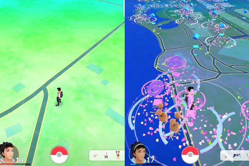 Screenshots of country vs city pokemon players
