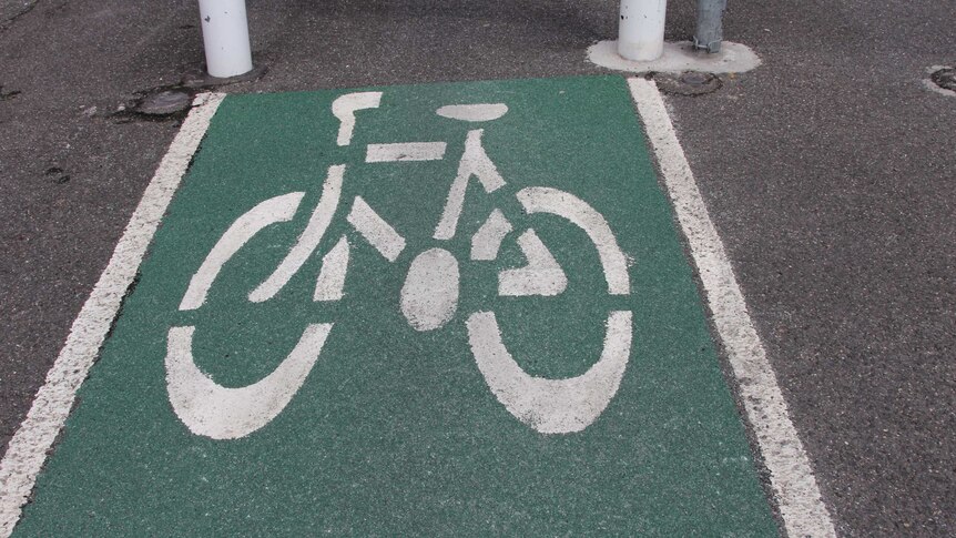 A bicycle lane in Melbourne