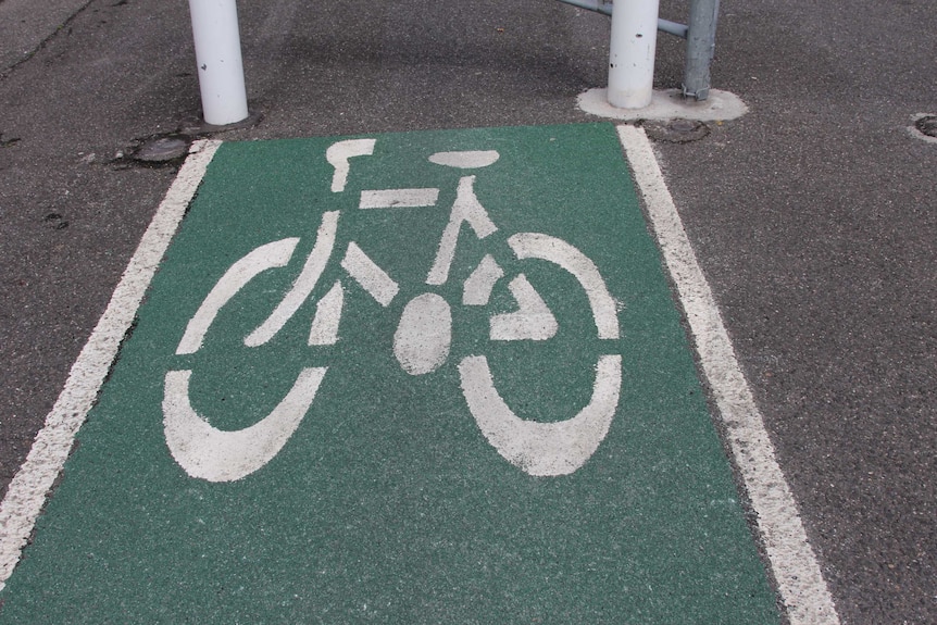 A bicycle lane in Melbourne