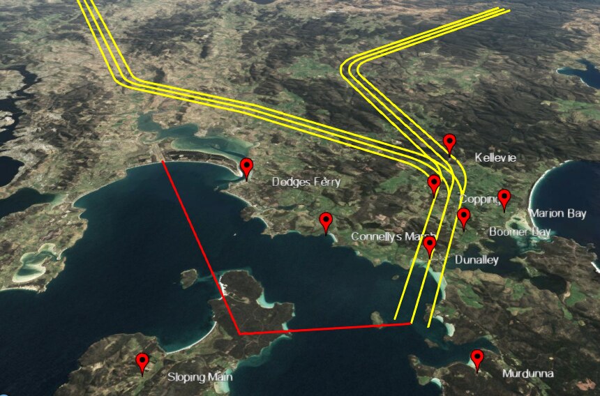Angry residents weigh up options as new Hobart flight path stays put