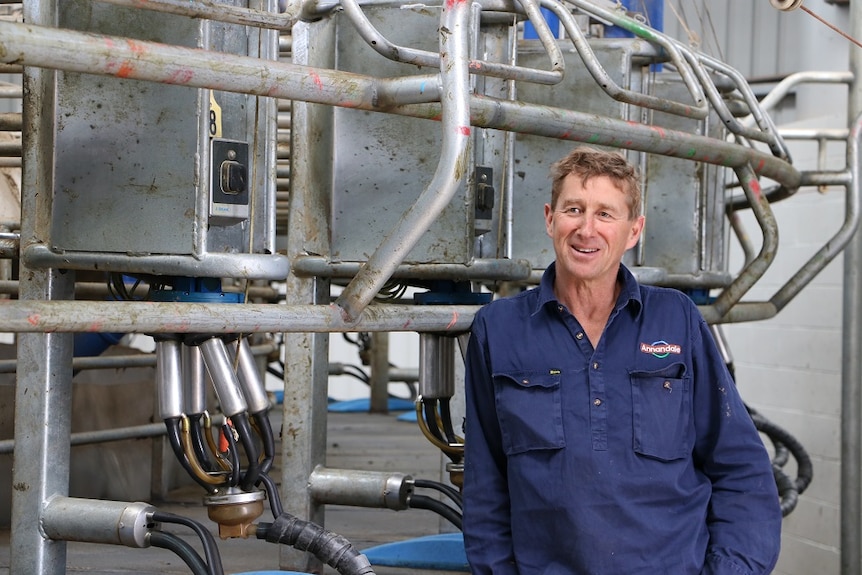 Richard Gardner in the dairy at Annandale