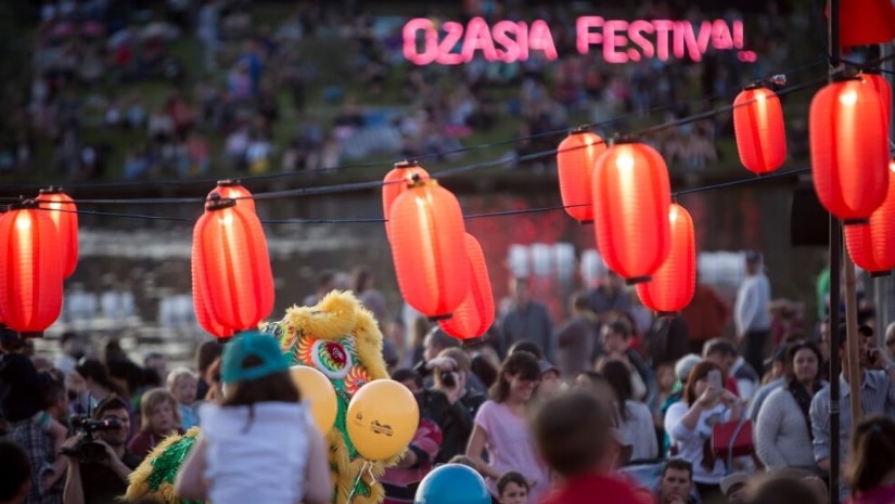 A crowd of people at the OzAsia Festival
