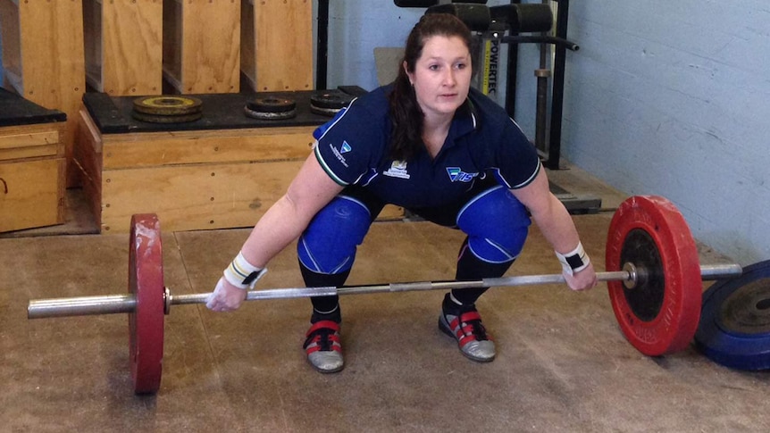 Jenna Myers prepares to compete in the Glasgow Commonwealth Games.