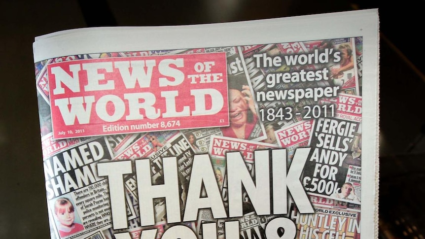 The last ever News of The World newspaper