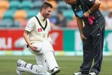 Michael Clarke tweaked his hamstring while batting against Sri Lanka in Hobart.