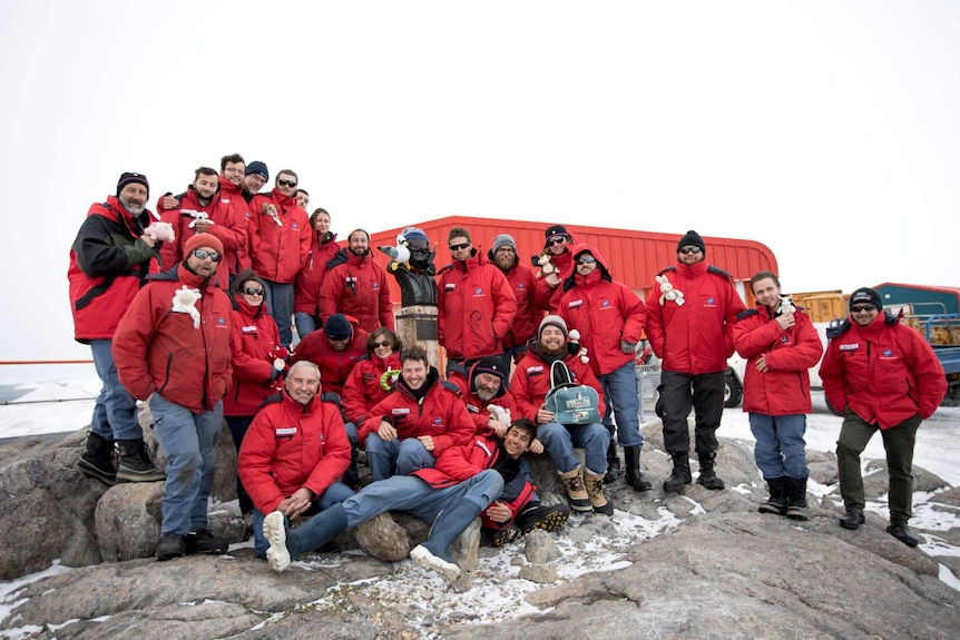 French expeditioners at Dumont d'Urville