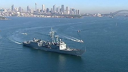 HMAS Newcastle home: the ship was forced to use its weapons [file photo]