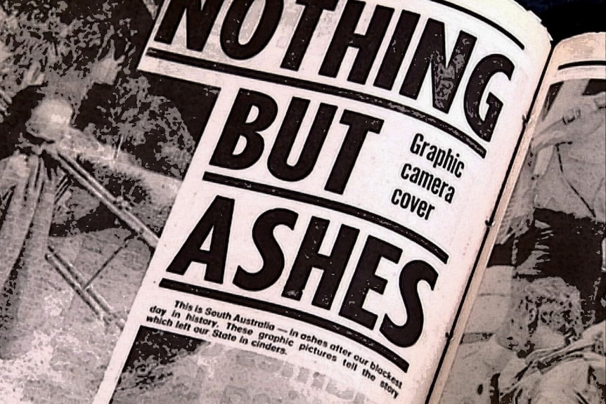 A newspaper headline from the time of the Ash Wednesday bushfires.