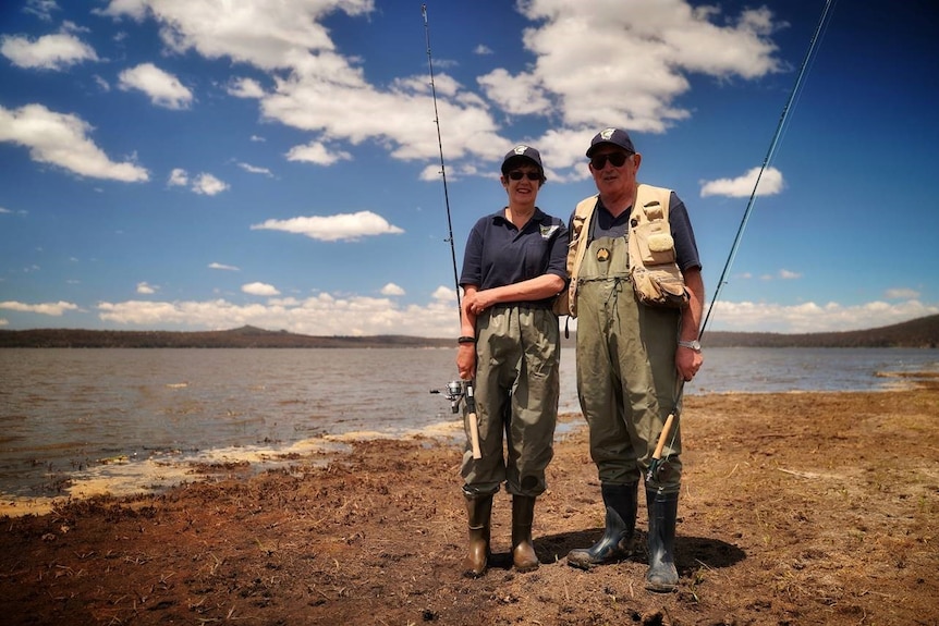 Cheryl Williams with husband Gary, at Lake Sorell.