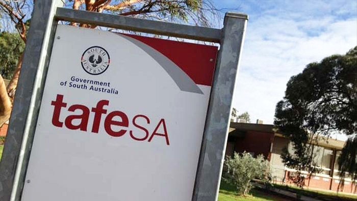 Sign for TAFE SA in Adelaide.