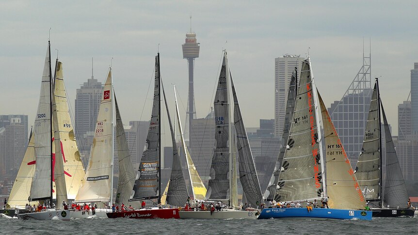 Competitors prepare for the start gun before the Sydney to Hobart race.